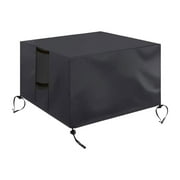 koolsoo Fire Cover Protection Tear Resistant Dustproof Premium Windproof Waterproof Fire Table Cover for Yard Patio Furniture 92x92x61
